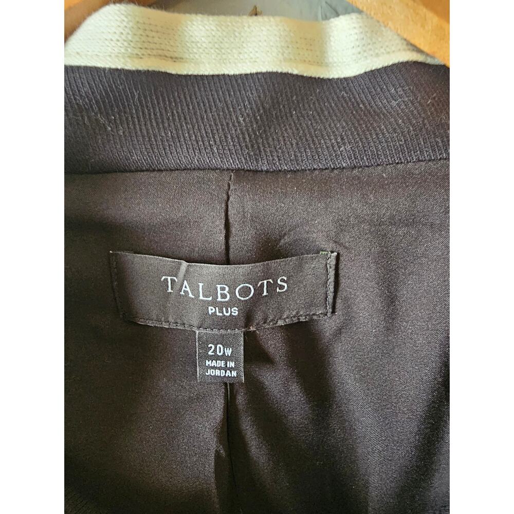 Talbots Plus sz 20W black cream military jacket blazer gold button detail new - Picture 4 of 7